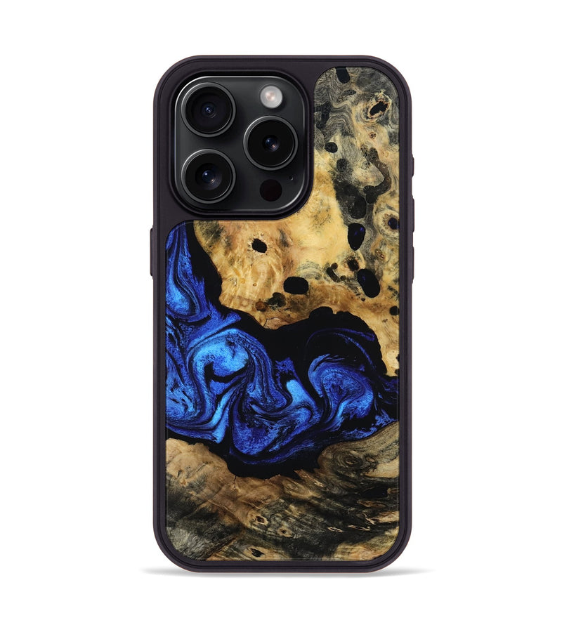 iPhone 15 Pro Wood Phone Case - Malvina (Blue, 794402)