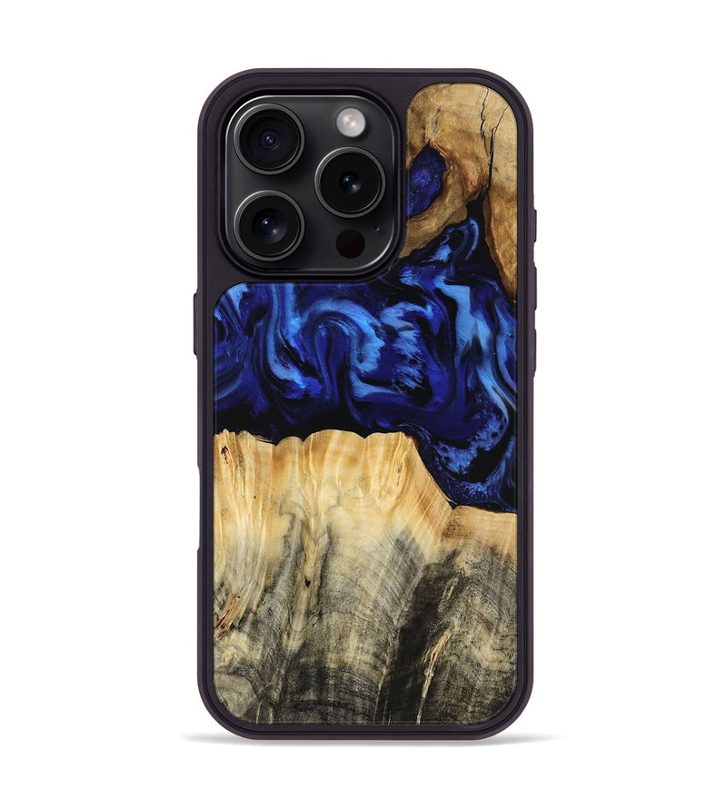 iPhone 16 Pro Wood Phone Case - Alex (Blue, 794422)