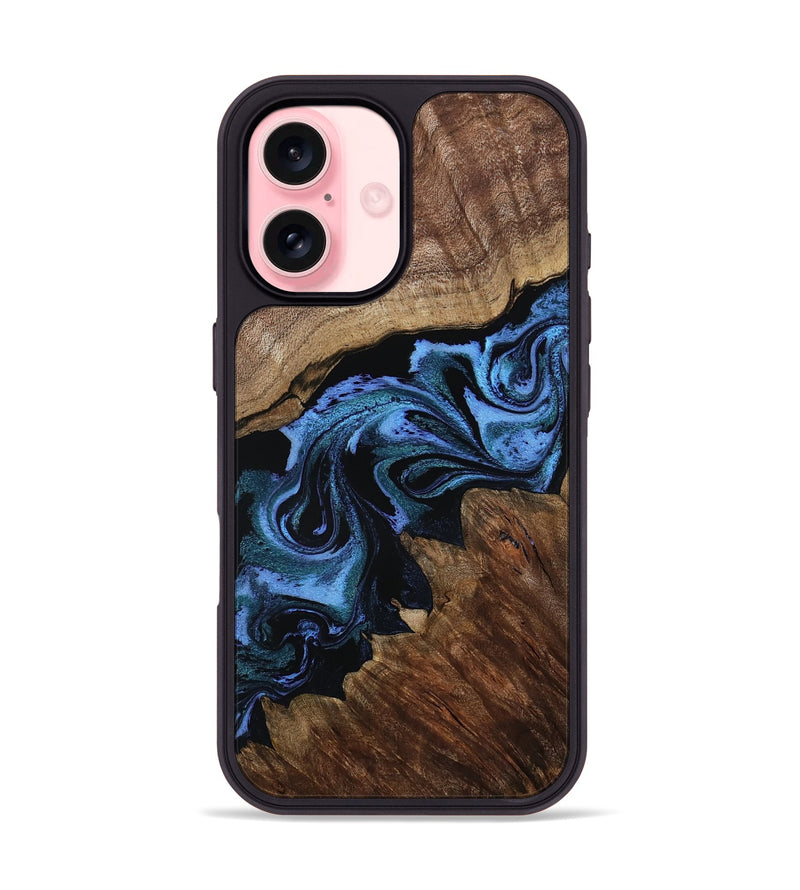iPhone 16 Wood Phone Case - Easton (Blue, 794423)