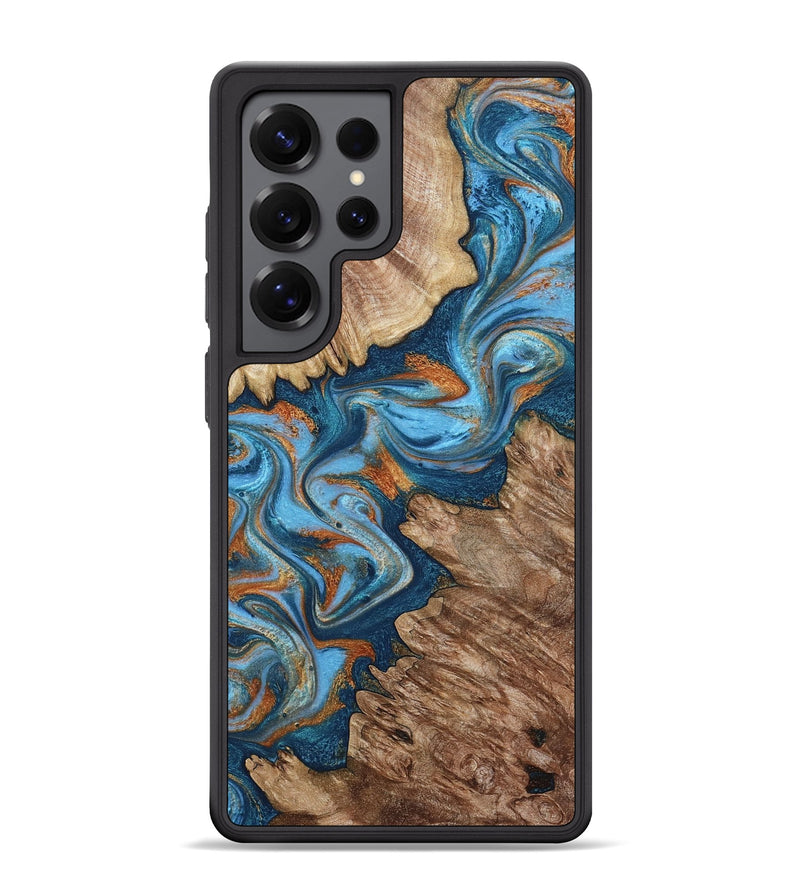 Galaxy S25 Ultra Wood Phone Case - Ena (Teal & Gold, 794489)