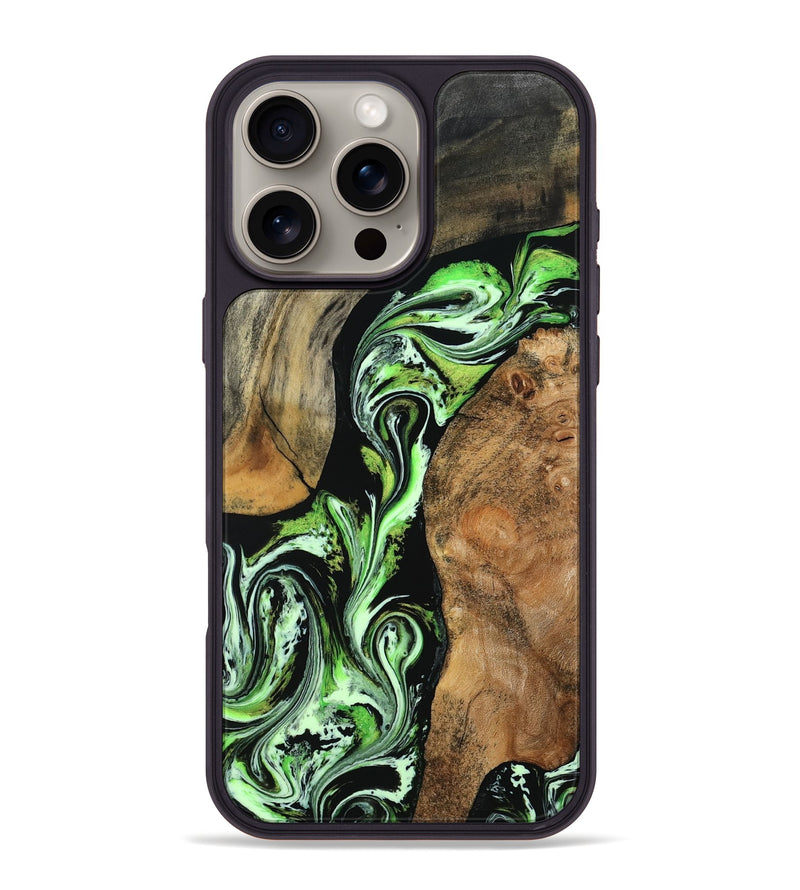 iPhone 16 Pro Max Wood Phone Case - Verona (Green, 794559)