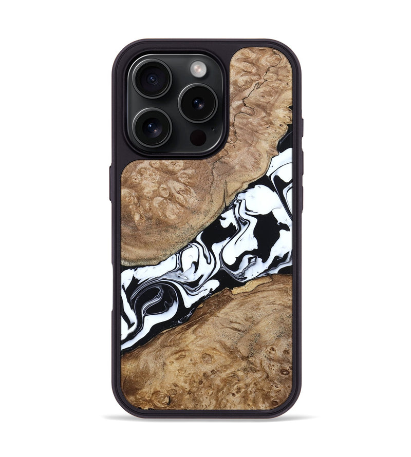 iPhone 16 Pro Wood Phone Case - Guss (Black & White, 794570)