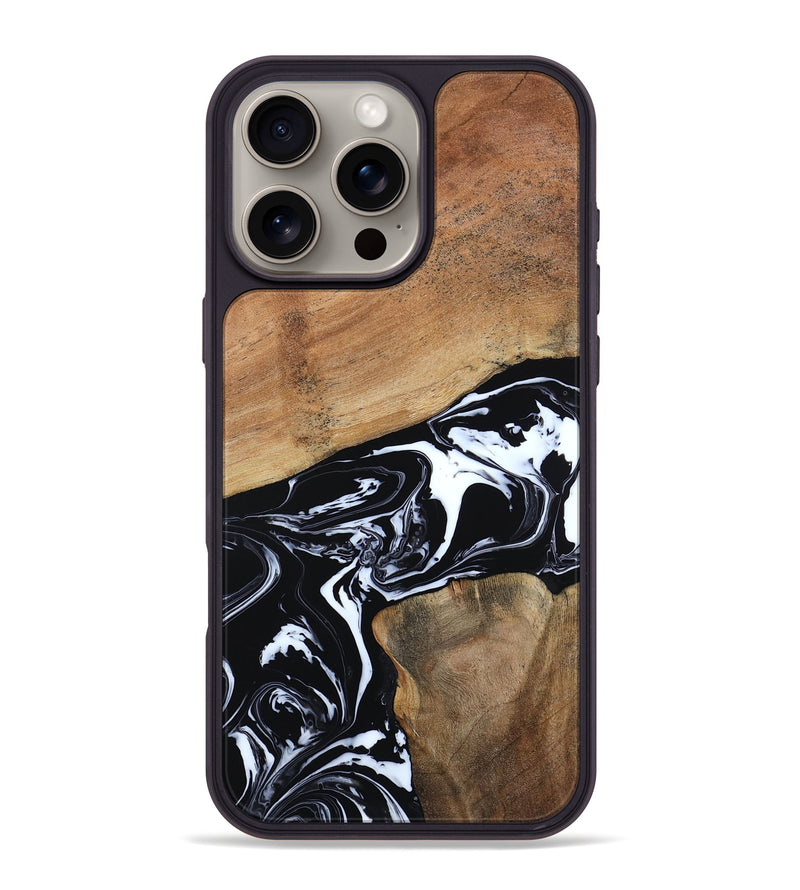 iPhone 16 Pro Max Wood Phone Case - Astrid (Black & White, 794575)