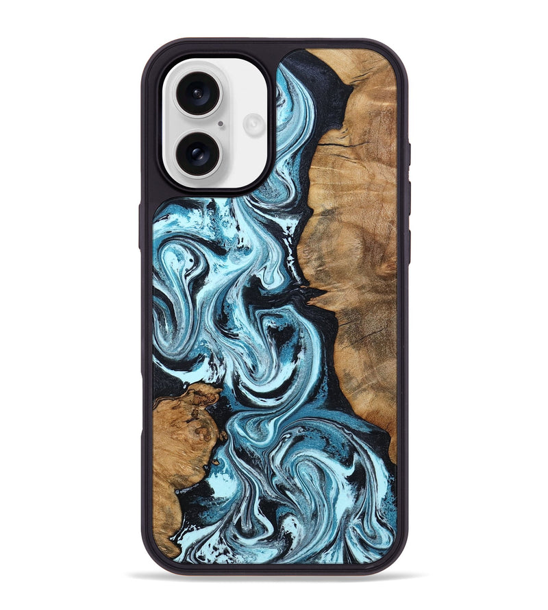iPhone 16 Plus Wood Phone Case - Micaela (Blue, 794580)