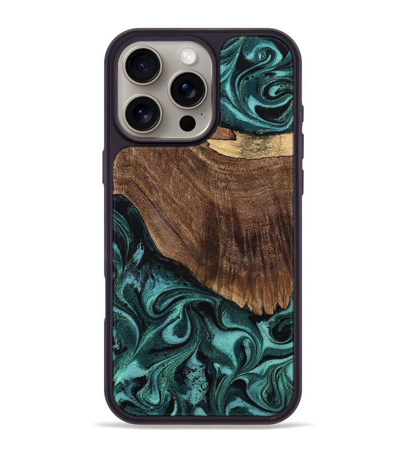 iPhone 16 Pro Max Wood Phone Case - Eugenie (Green, 794585)