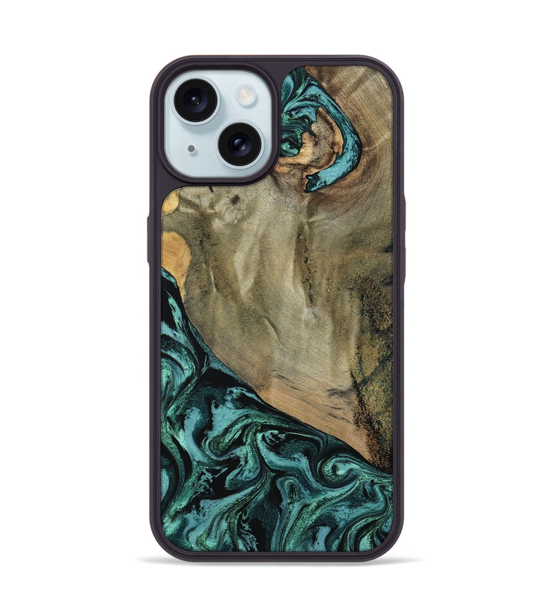 iPhone 15 Wood Phone Case - West (Green, 794587)