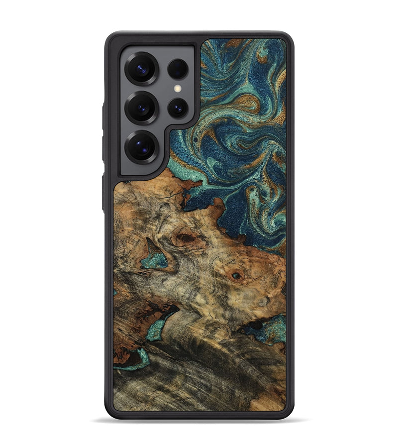 Galaxy S25 Ultra Wood Phone Case - Jo (Teal & Gold, 794614)