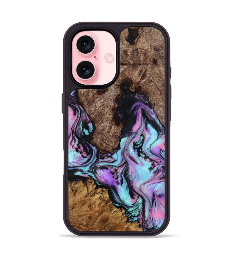 iPhone 16 Wood Phone Case - Madonna (Purple, 794620)