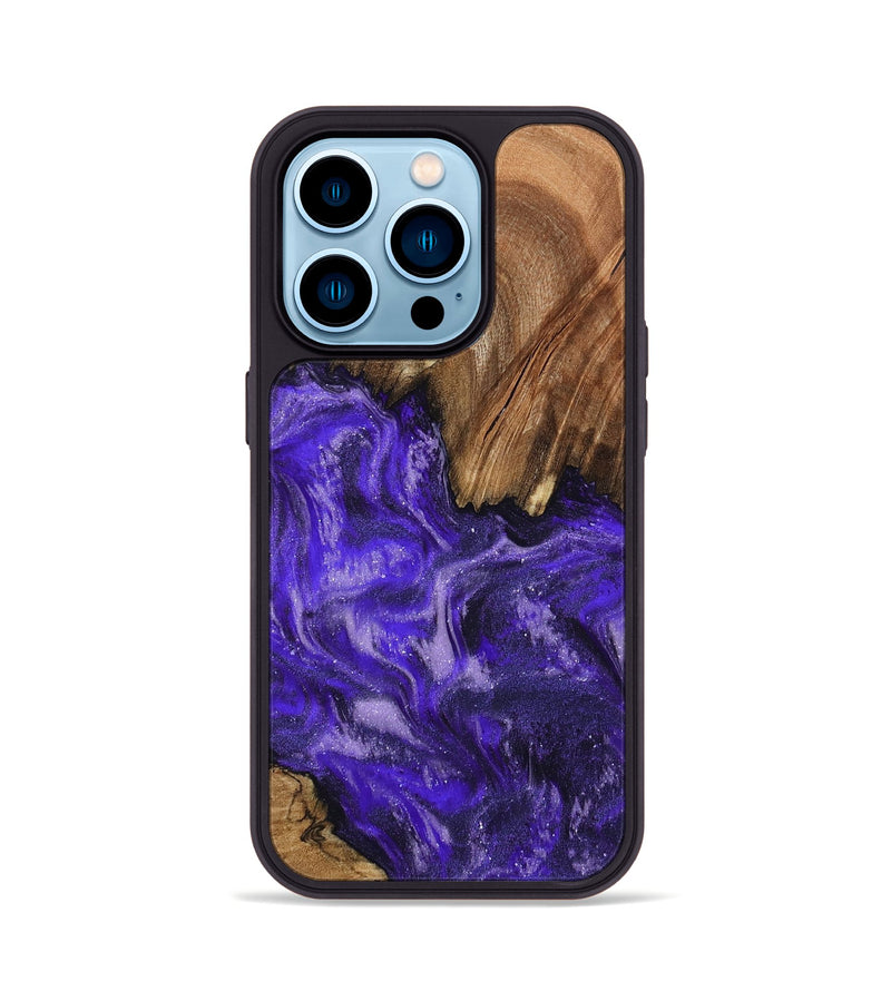 iPhone 14 Pro Wood Phone Case - Gianna (Purple, 794622)