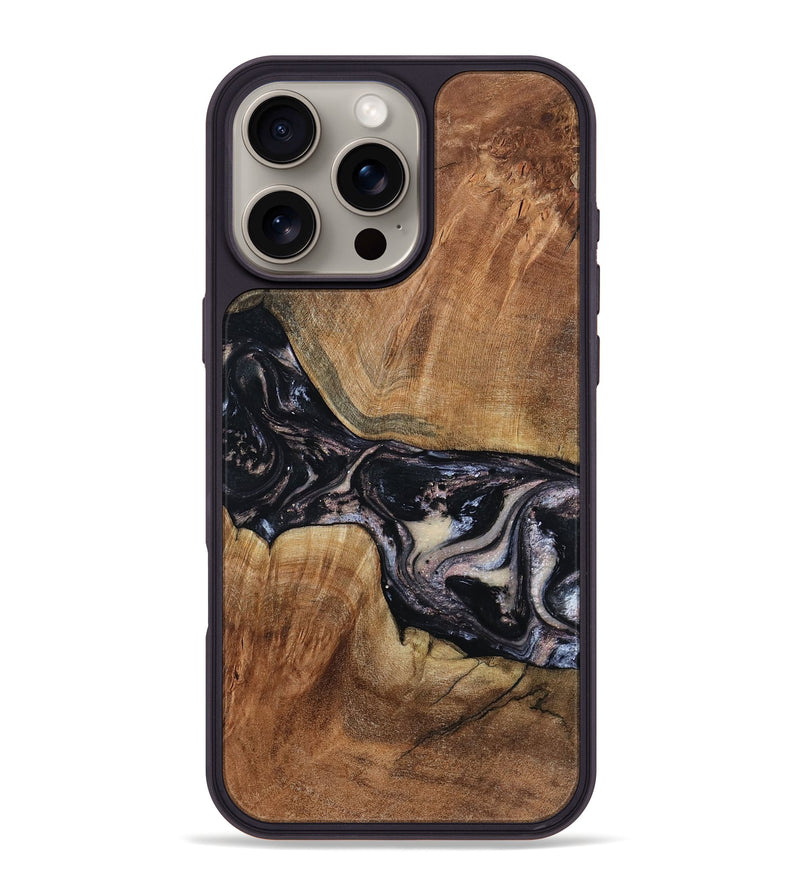 iPhone 16 Pro Max Wood Phone Case - Naima (Black & White, 794627)