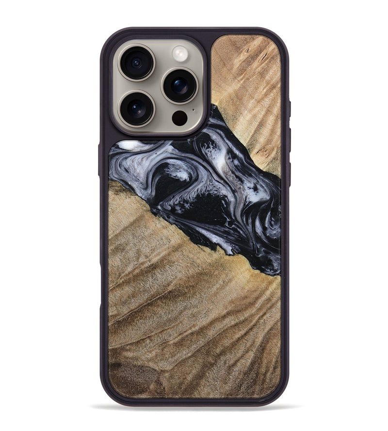 iPhone 16 Pro Max Wood Phone Case - Rita (Black & White, 794632)