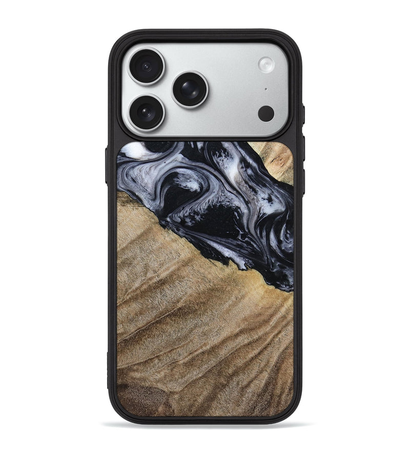 iPhone 18 Pro Max Wood Phone Case - Rita (Black & White, 794632)
