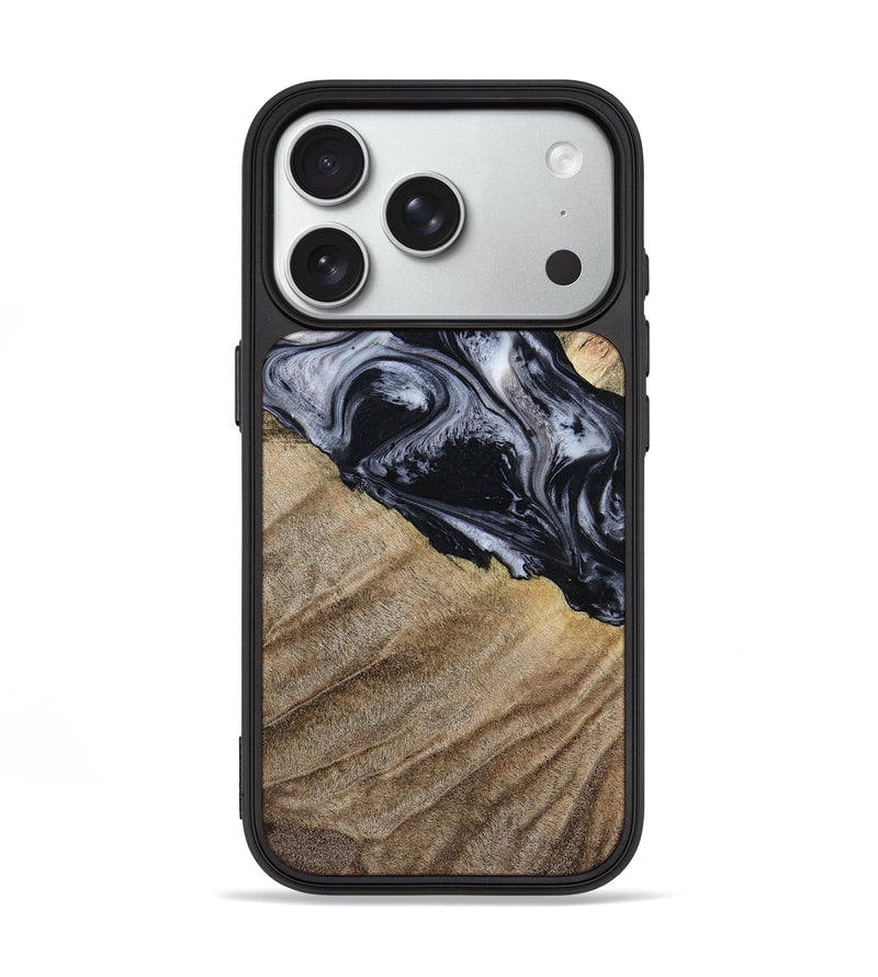 iPhone 18 Pro Wood Phone Case - Rita (Black & White, 794632)
