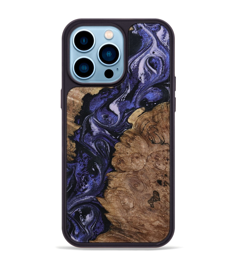 iPhone 14 Pro Max Wood Phone Case - Zainab (Purple, 794636)