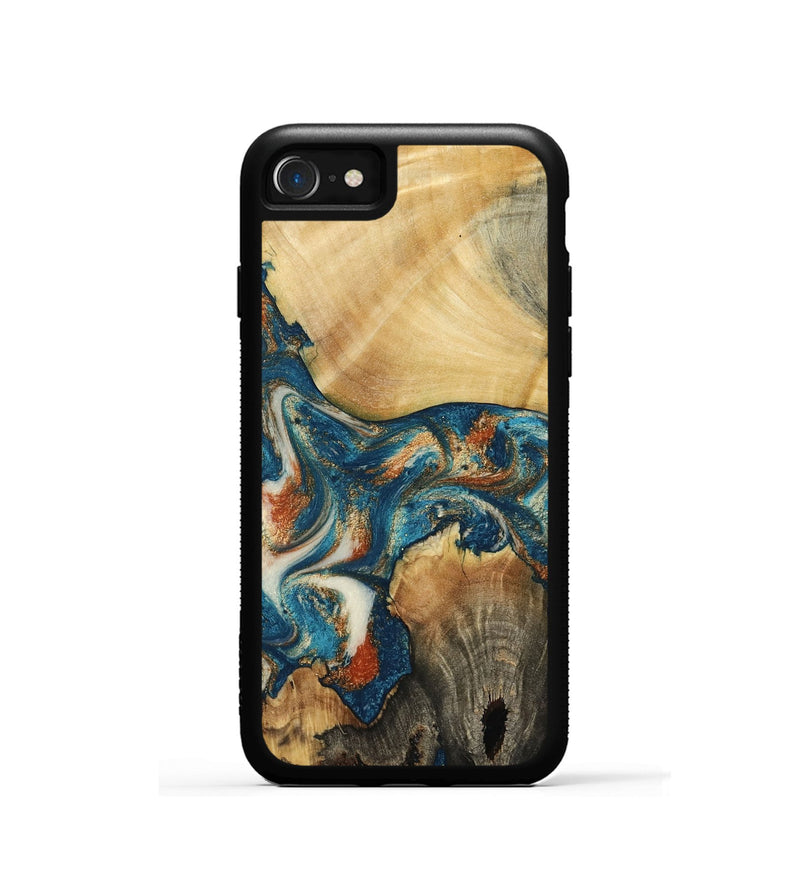 iPhone SE Wood Phone Case - Xyla (Teal & Gold, 794643)