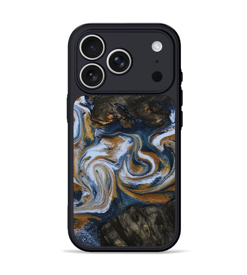 iPhone 17 Pro Wood Phone Case - Kizzie (Teal & Gold, 794646)