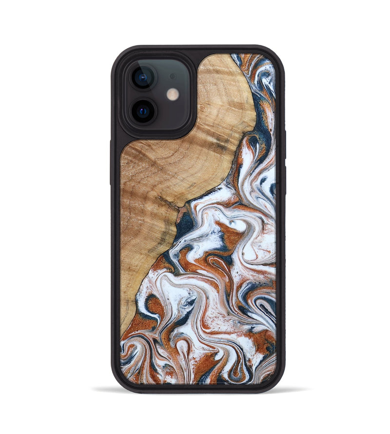 iPhone 12 Wood Phone Case - Kori (Teal & Gold, 794647)