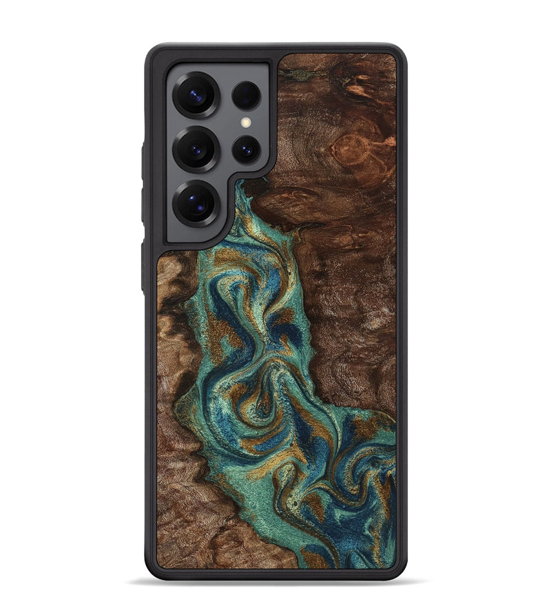 Galaxy S25 Ultra Wood Phone Case - Yahaira (Teal & Gold, 794668)