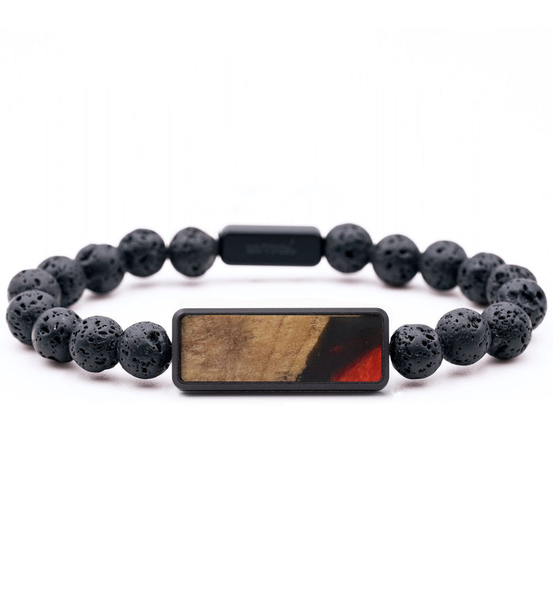 Lava Bead Wood Bracelet - Theo (Red, 794742)