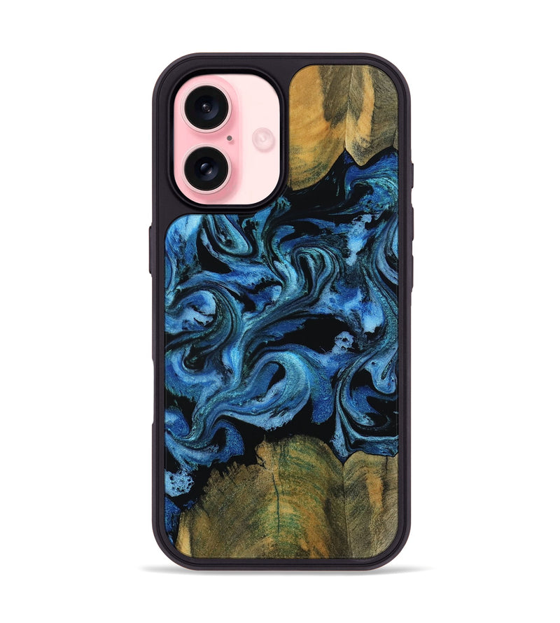 iPhone 16 Wood Phone Case - Casimir (Blue, 794768)