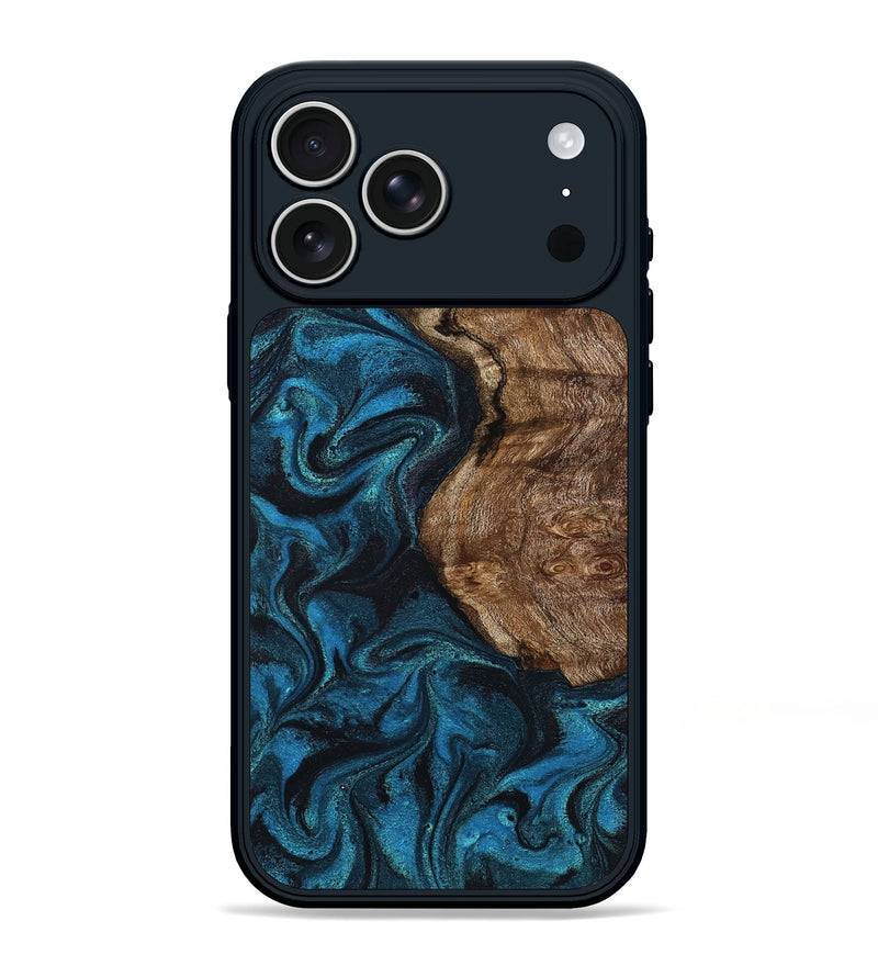 iPhone 17 Pro Max Wood Phone Case - Dino (Blue, 794770)