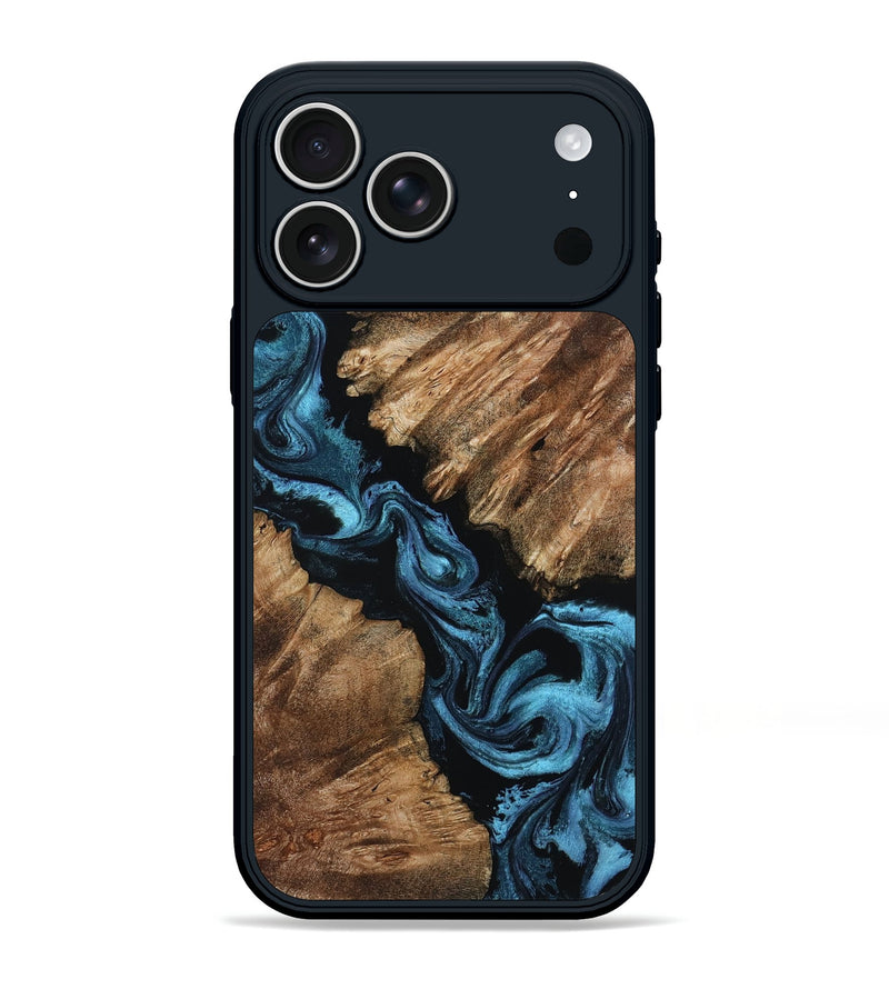 iPhone 17 Pro Max Wood Phone Case - Bernard (Blue, 794774)