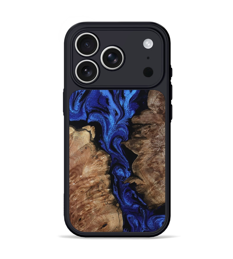 iPhone 17 Pro Wood Phone Case - Flor (Blue, 794788)