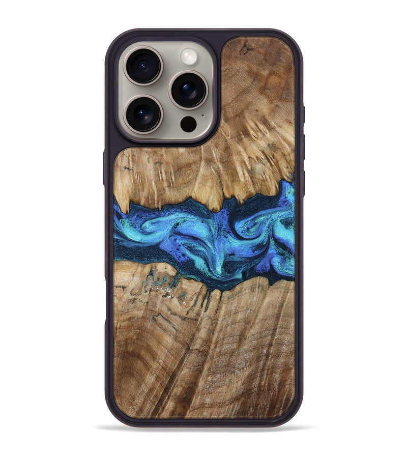iPhone 16 Pro Max Wood Phone Case - Aubrey (Blue, 794790)