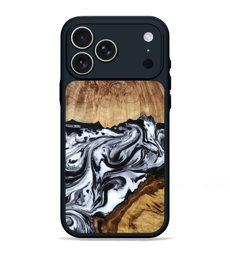 iPhone 17 Pro Max Wood Phone Case - Norah (Black & White, 794936)