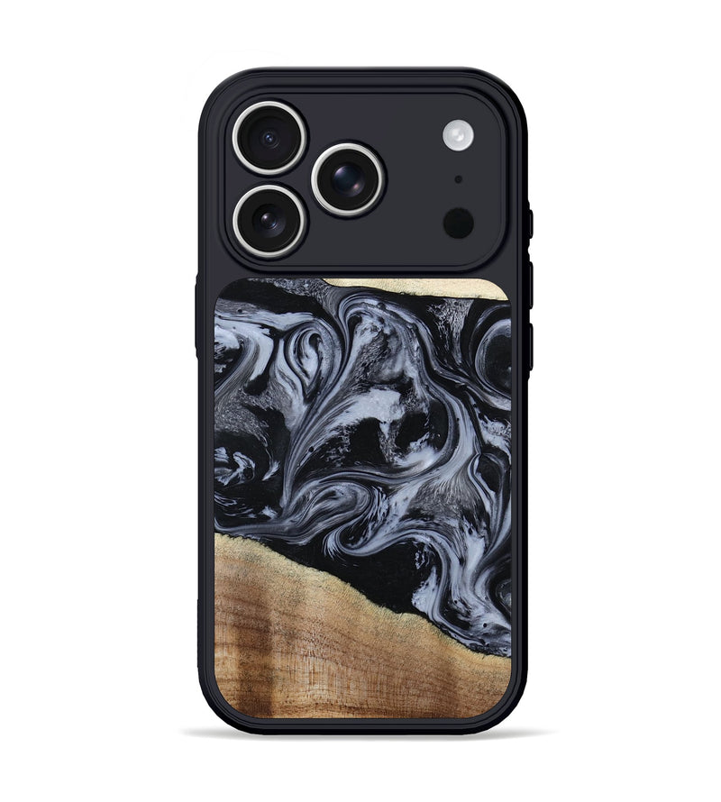 iPhone 17 Pro Wood Phone Case - Sheree (Black & White, 794940)