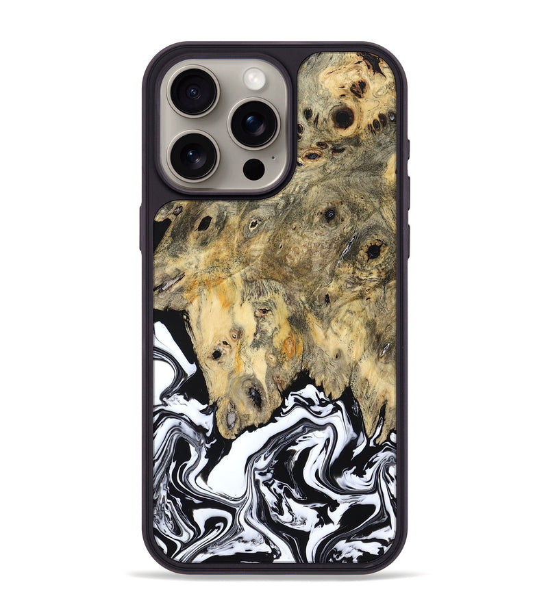 iPhone 15 Pro Max Wood Phone Case - Boston (Black & White, 794947)