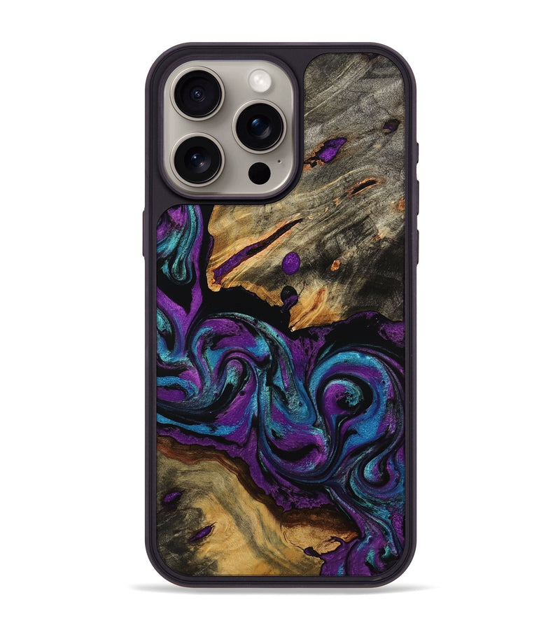 iPhone 15 Pro Max Wood Phone Case - Etta (Purple, 795065)