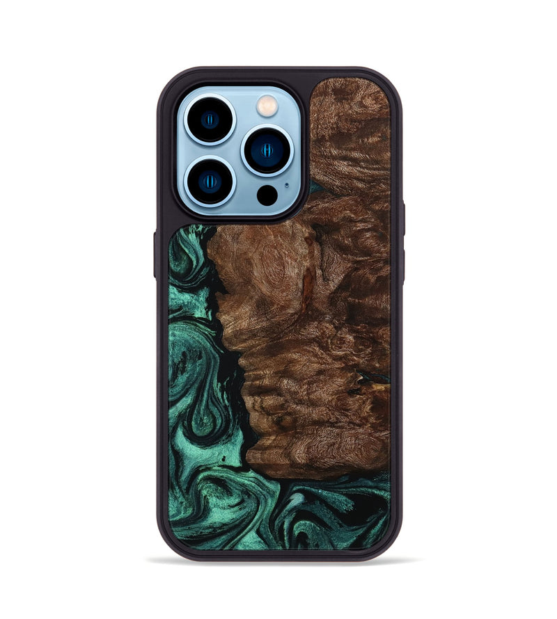 iPhone 14 Pro Wood Phone Case - Lindy (Green, 795097)