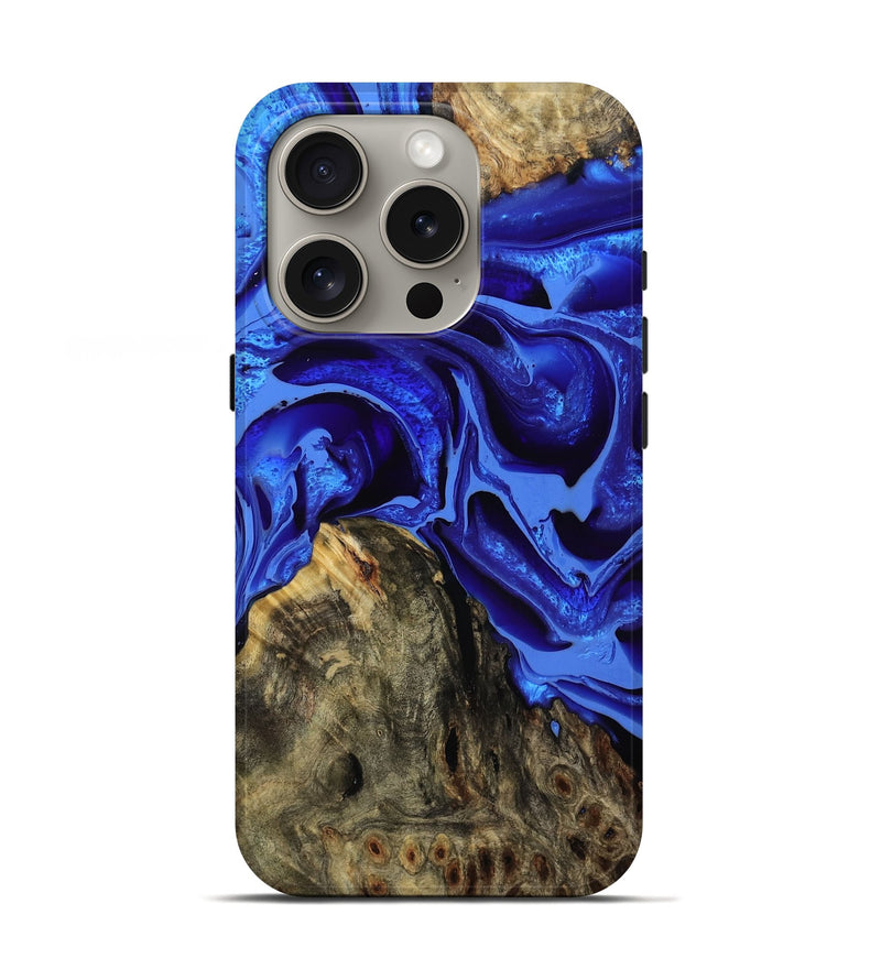 iPhone 16 Pro Wood Live Edge Phone Case - Rodrigo (Blue, 795110)