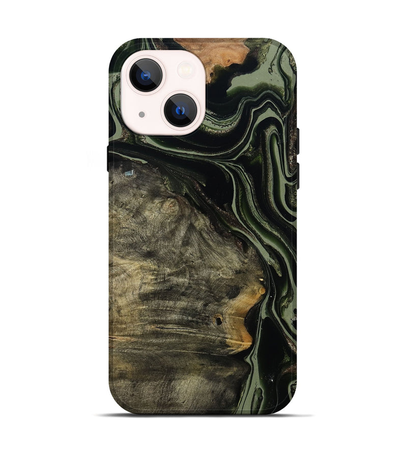iPhone 14 Wood Live Edge Phone Case - Reed (Green, 795112)