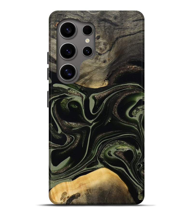 Galaxy S25 Ultra Wood Live Edge Phone Case - Racheal (Green, 795117)