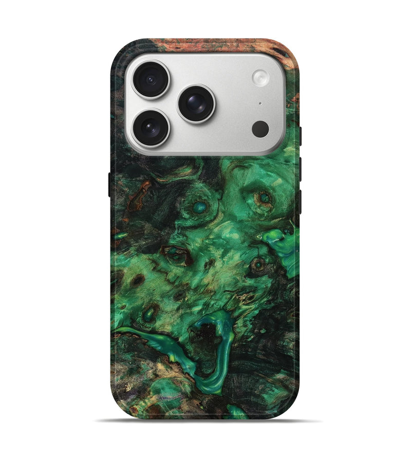 iPhone 17 Pro Wood Live Edge Phone Case - Jerod (Green, 795125)