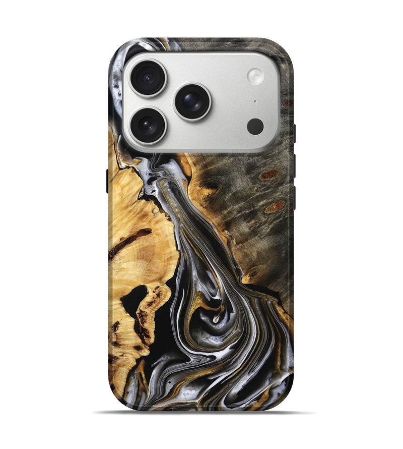 iPhone 17 Pro Wood Live Edge Phone Case - Candace (Black & White, 795130)