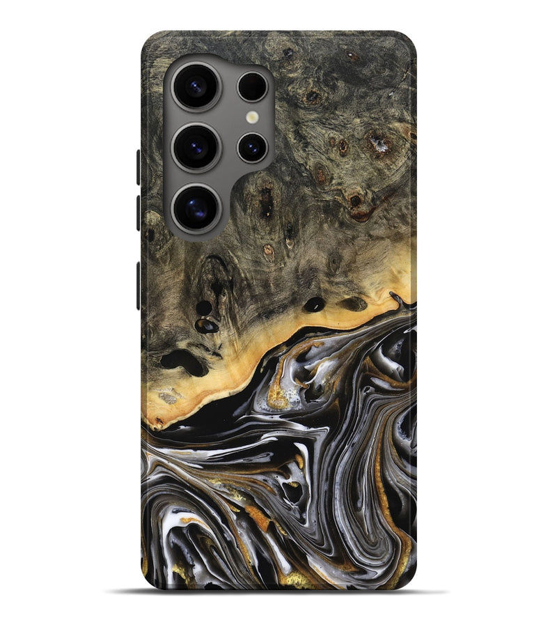 Galaxy S25 Ultra Wood Live Edge Phone Case - Bette (Black & White, 795138)