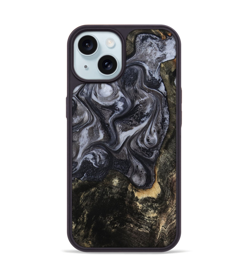 iPhone 15 Wood Phone Case - Cullen (Black & White, 795233)