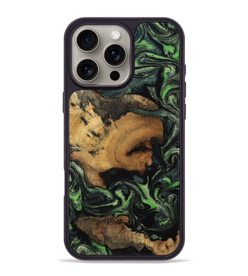 iPhone 16 Pro Max Wood Phone Case - Maxim (Green, 795344)