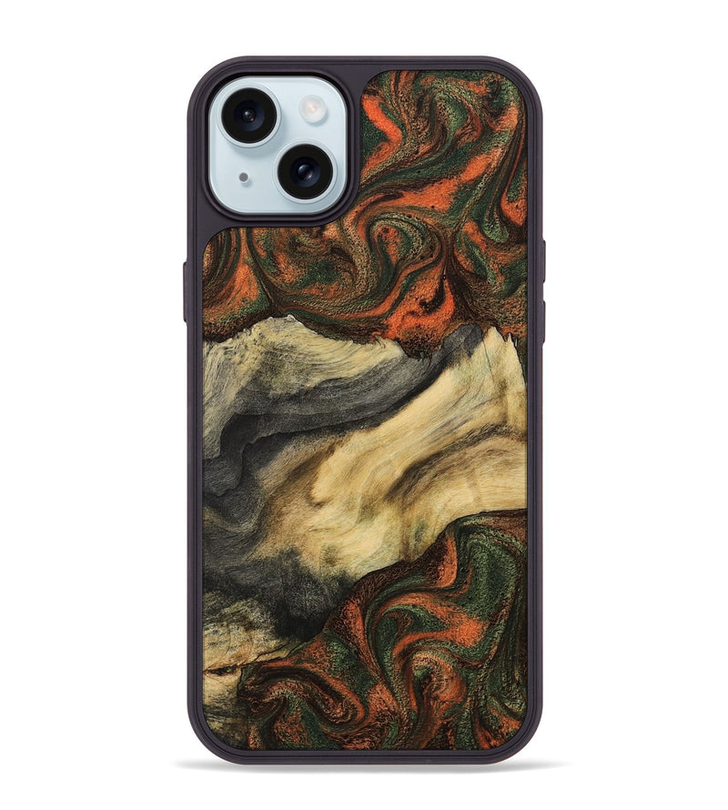 iPhone 15 Plus Wood Phone Case - Spencer (Green, 795355)