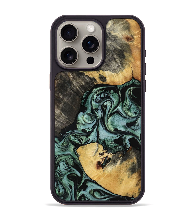 iPhone 15 Pro Max Wood Phone Case - Mandi (Green, 795356)