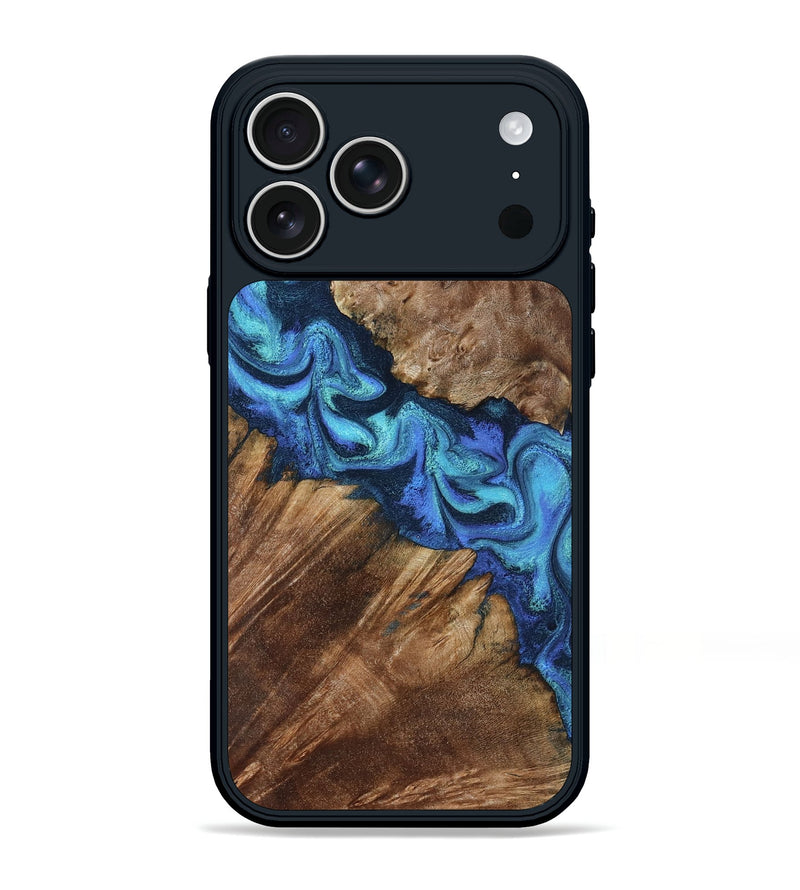 iPhone 17 Pro Max Wood Phone Case - Bernie (Blue, 795365)
