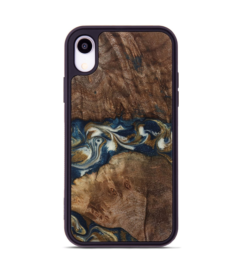 iPhone Xr Wood Phone Case - Tea (Teal & Gold, 795444)