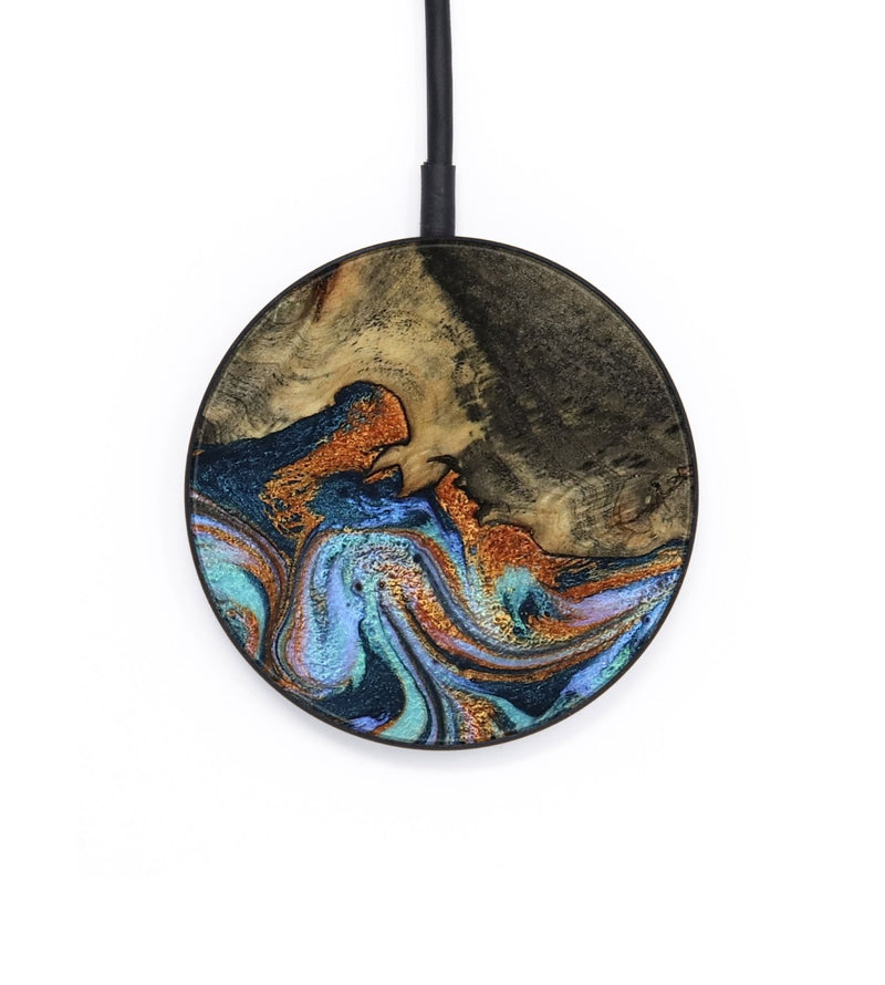 Circle Wood Wireless Charger - Lauri (Teal & Gold, 795451)