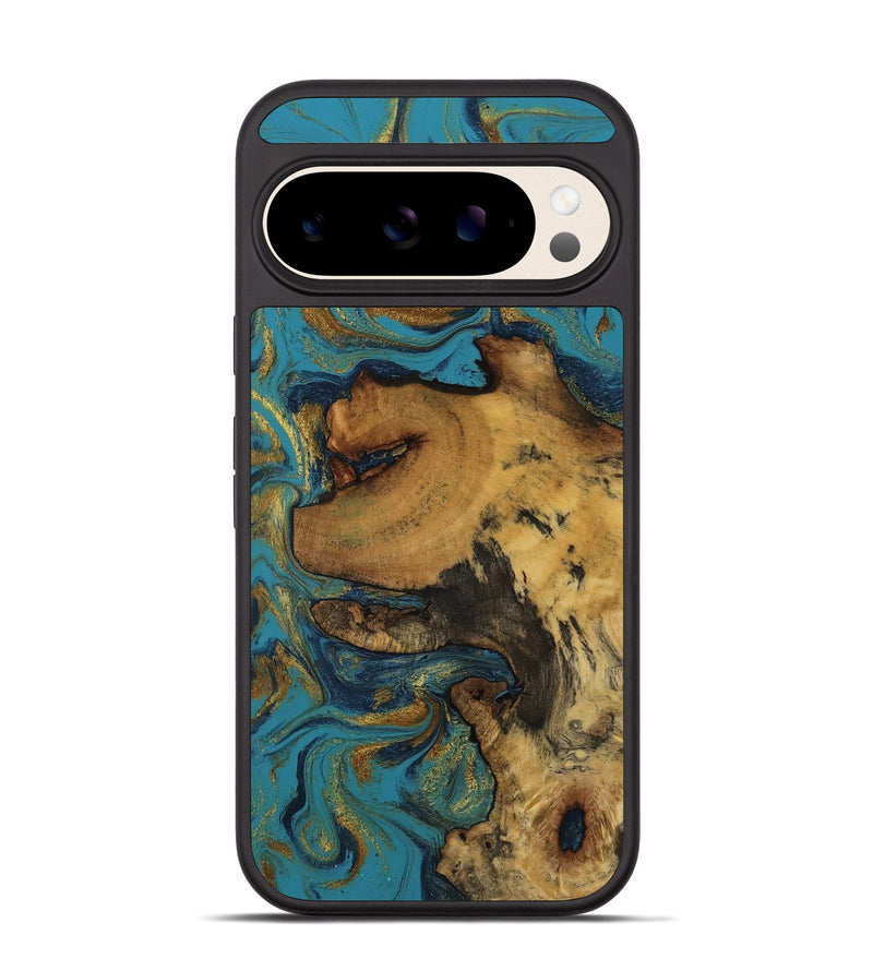 Pixel 10 Wood Phone Case - Malaya (Teal & Gold, 795452)