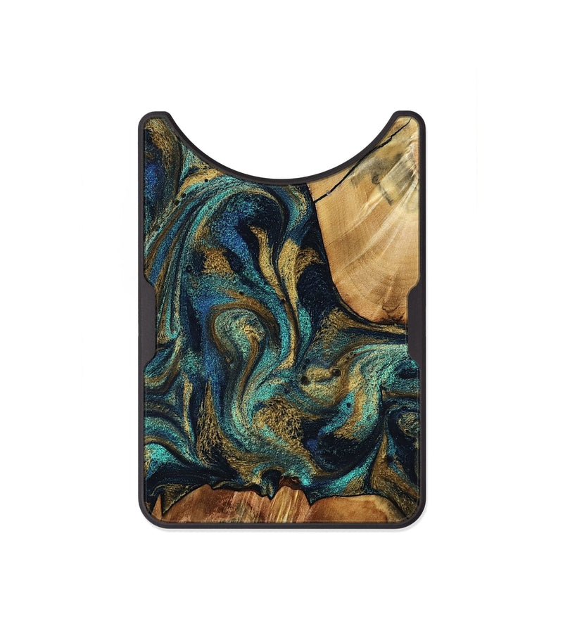 Alloy Wood Wallet - Caryn (Teal & Gold, 795472)