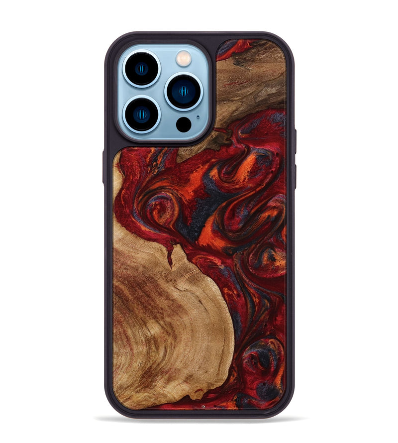 iPhone 14 Pro Max Wood Phone Case - Anjali (Red, 795510)