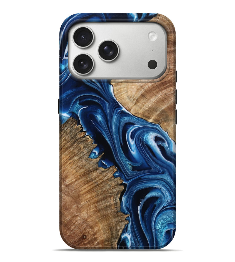 iPhone 17 Pro Max Wood Live Edge Phone Case - Meyer (Blue, 795563)